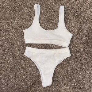 White high waisted bikini